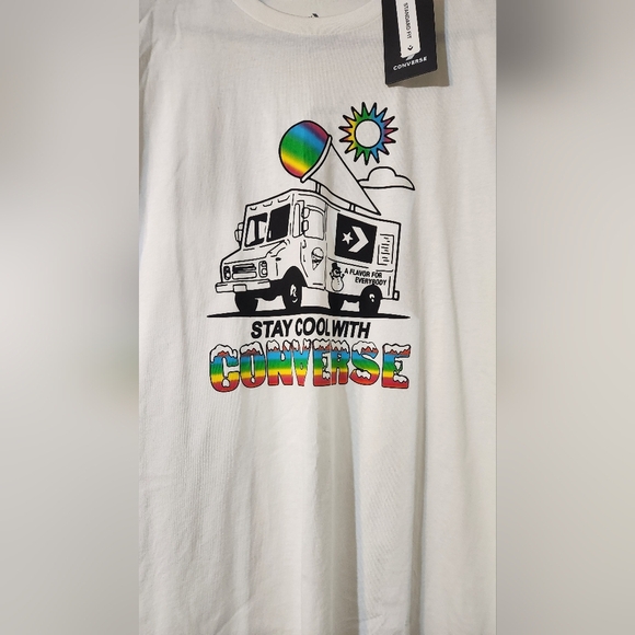 Converse White T-Shirt with Colorful Graphic - Picture 6 of 8